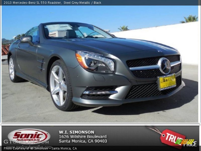 Steel Grey Metallic / Black 2013 Mercedes-Benz SL 550 Roadster