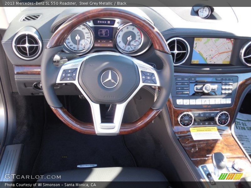 Steel Grey Metallic / Black 2013 Mercedes-Benz SL 550 Roadster