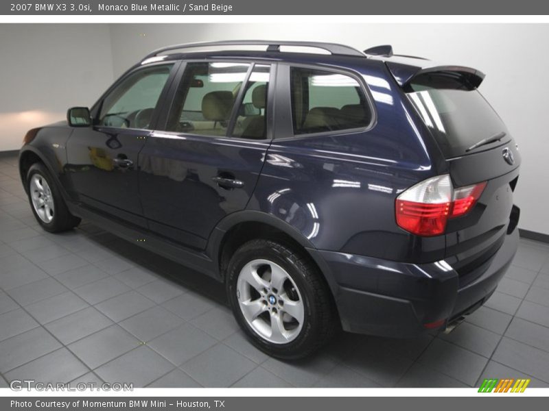 Monaco Blue Metallic / Sand Beige 2007 BMW X3 3.0si