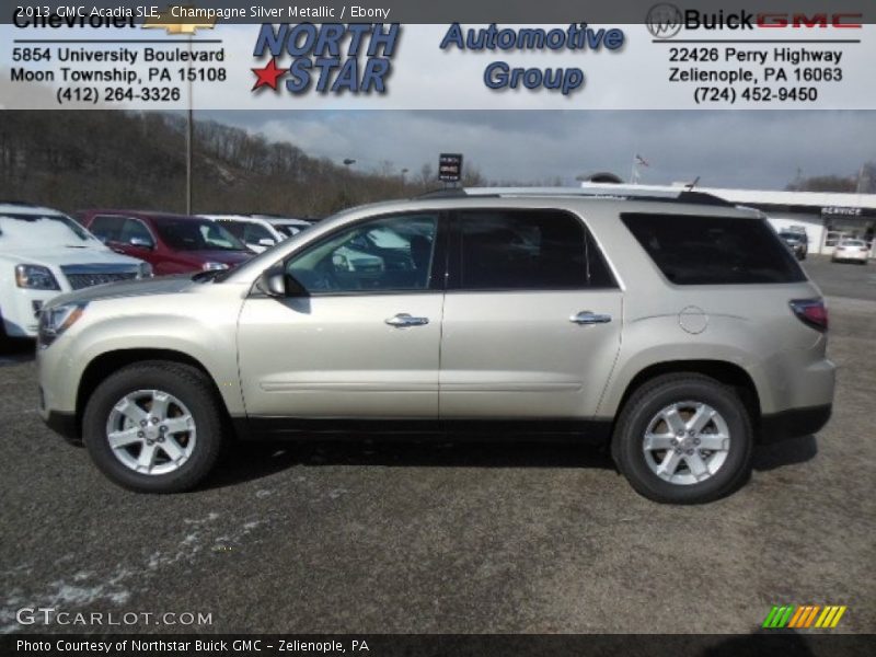 Champagne Silver Metallic / Ebony 2013 GMC Acadia SLE