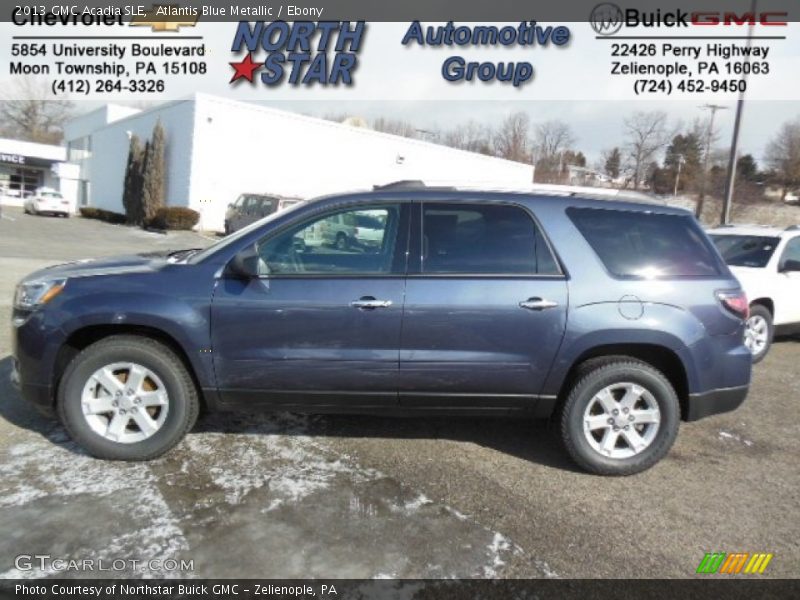 Atlantis Blue Metallic / Ebony 2013 GMC Acadia SLE