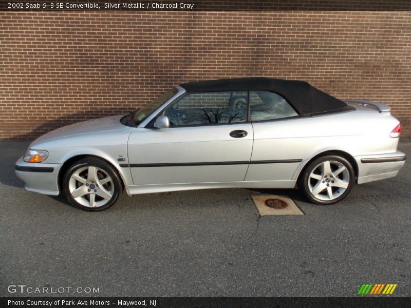 Silver Metallic / Charcoal Gray 2002 Saab 9-3 SE Convertible