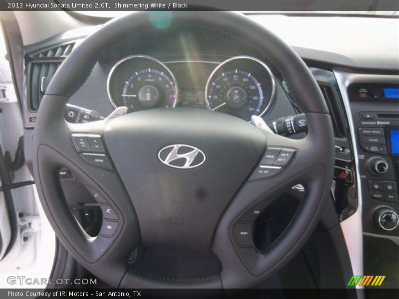 Shimmering White / Black 2013 Hyundai Sonata Limited 2.0T