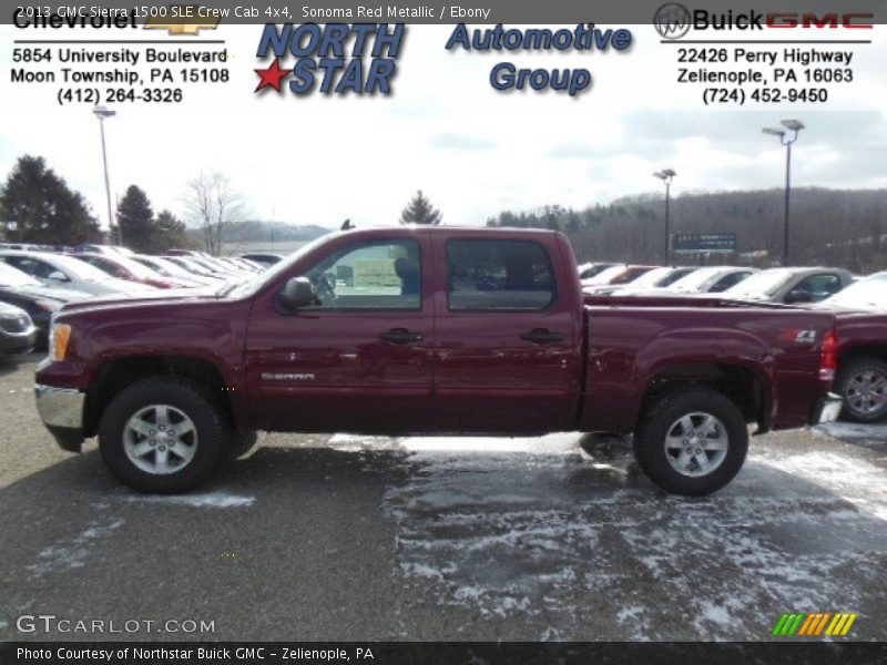 Sonoma Red Metallic / Ebony 2013 GMC Sierra 1500 SLE Crew Cab 4x4