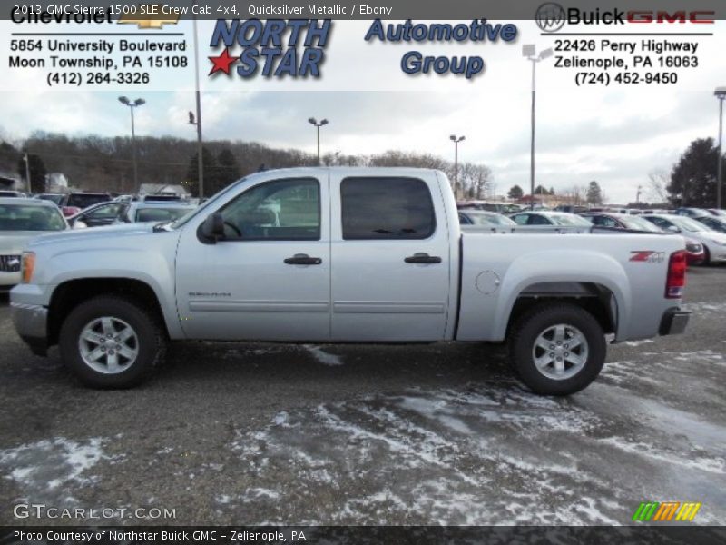 Quicksilver Metallic / Ebony 2013 GMC Sierra 1500 SLE Crew Cab 4x4