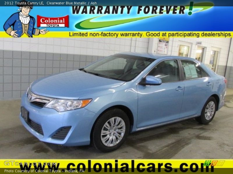 Clearwater Blue Metallic / Ash 2012 Toyota Camry LE