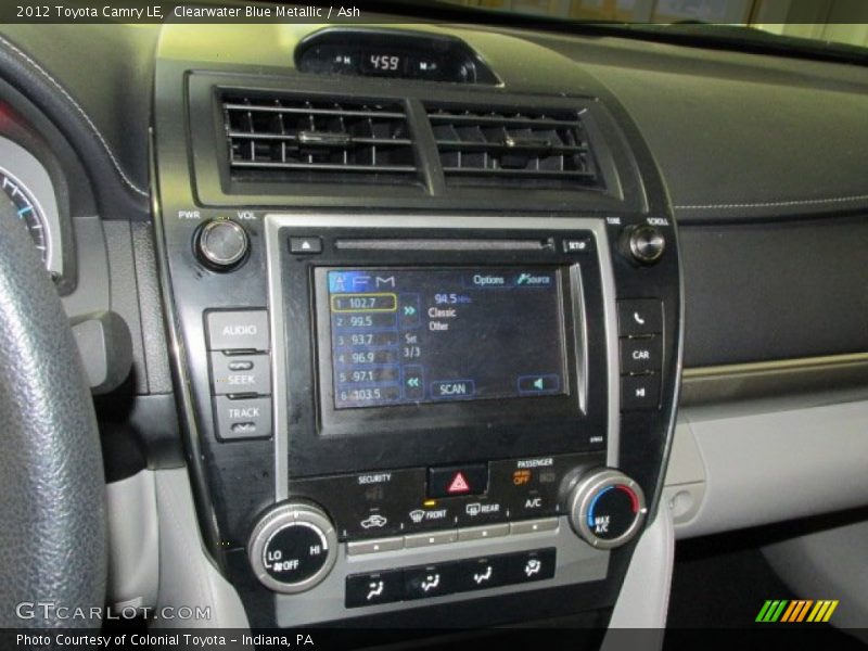 Clearwater Blue Metallic / Ash 2012 Toyota Camry LE