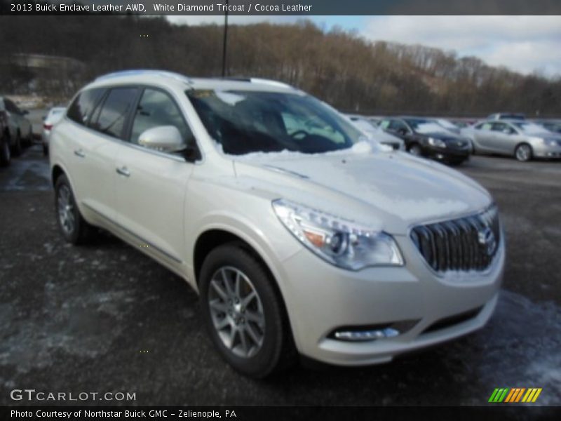 White Diamond Tricoat / Cocoa Leather 2013 Buick Enclave Leather AWD