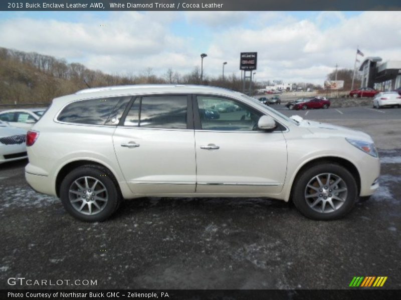 White Diamond Tricoat / Cocoa Leather 2013 Buick Enclave Leather AWD