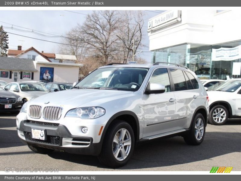 Titanium Silver Metallic / Black 2009 BMW X5 xDrive48i