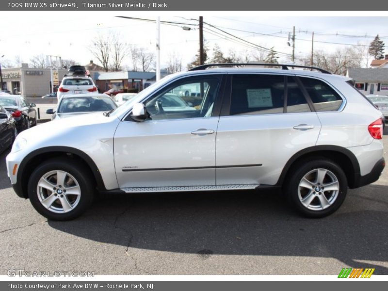 Titanium Silver Metallic / Black 2009 BMW X5 xDrive48i