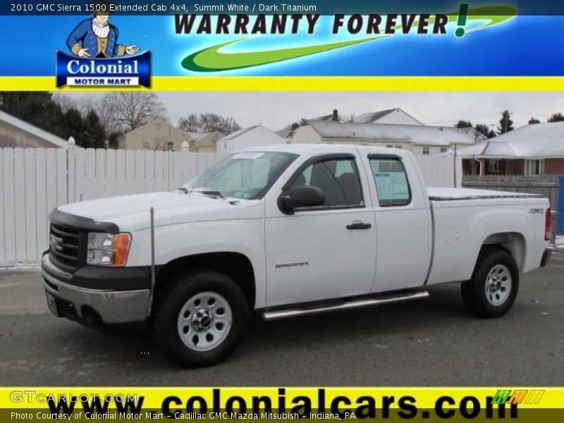 Summit White / Dark Titanium 2010 GMC Sierra 1500 Extended Cab 4x4