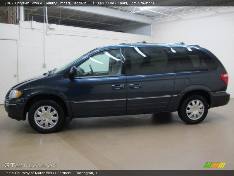 Modern Blue Pearl / Dark Khaki/Light Graystone 2007 Chrysler Town & Country Limited