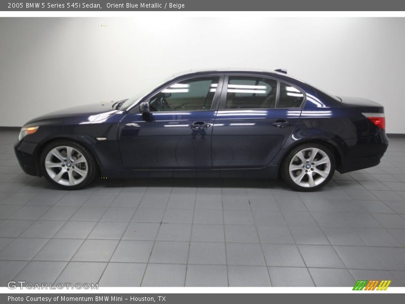 Orient Blue Metallic / Beige 2005 BMW 5 Series 545i Sedan