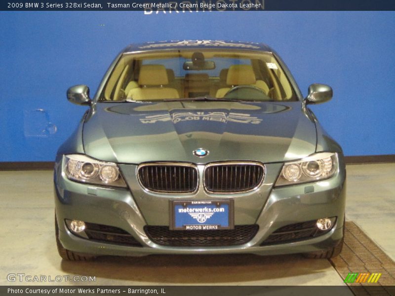 Tasman Green Metallic / Cream Beige Dakota Leather 2009 BMW 3 Series 328xi Sedan