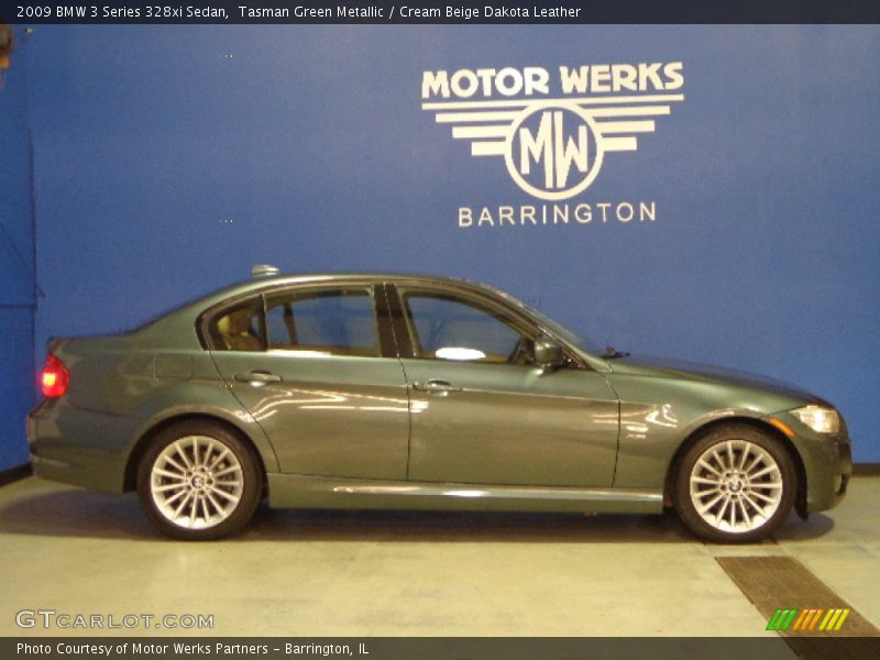 Tasman Green Metallic / Cream Beige Dakota Leather 2009 BMW 3 Series 328xi Sedan
