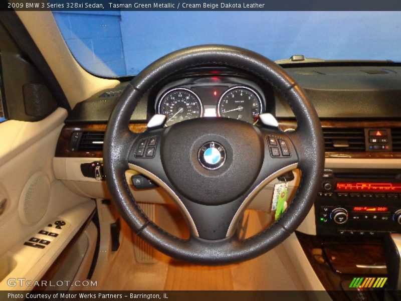 Tasman Green Metallic / Cream Beige Dakota Leather 2009 BMW 3 Series 328xi Sedan