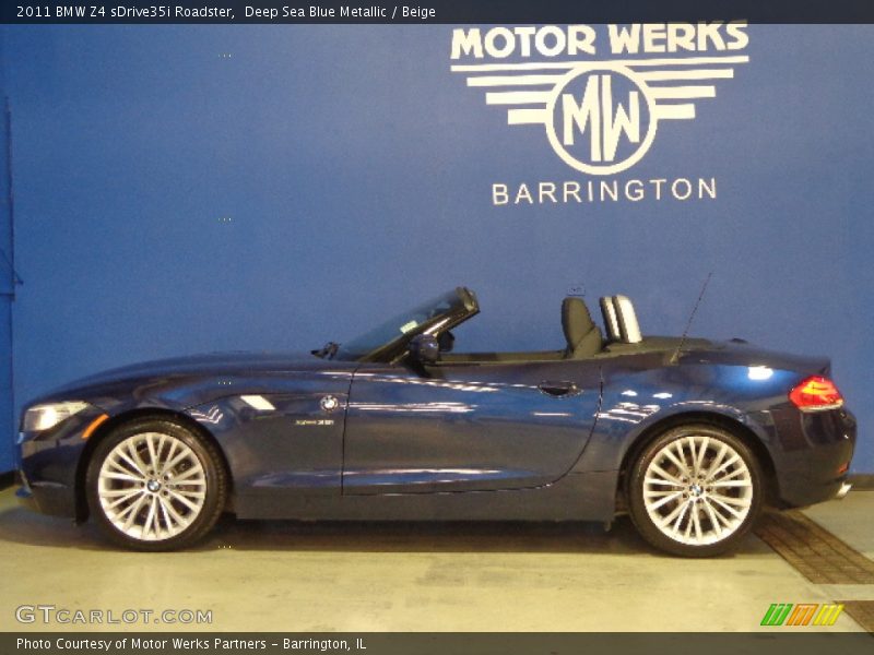 Deep Sea Blue Metallic / Beige 2011 BMW Z4 sDrive35i Roadster