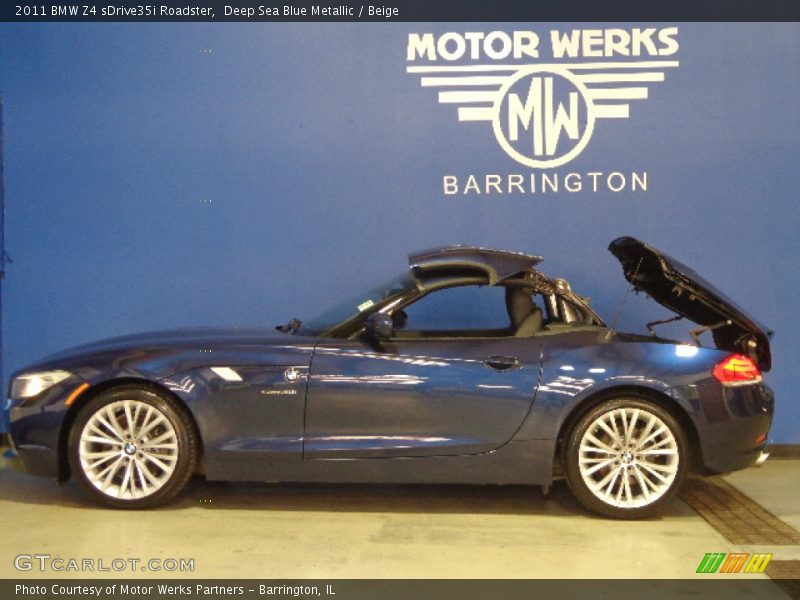 Deep Sea Blue Metallic / Beige 2011 BMW Z4 sDrive35i Roadster