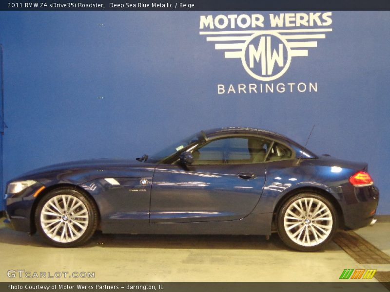 Deep Sea Blue Metallic / Beige 2011 BMW Z4 sDrive35i Roadster