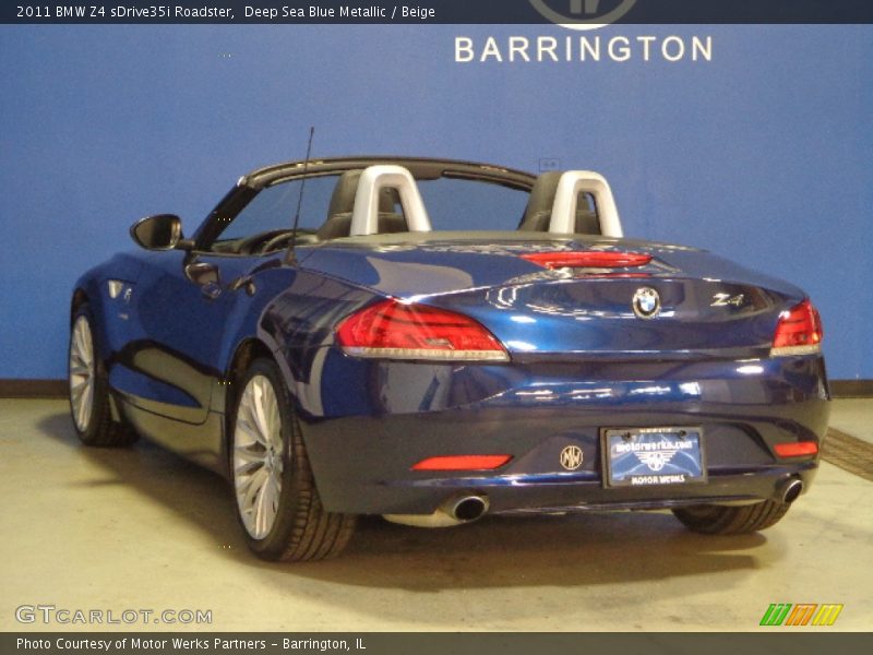 Deep Sea Blue Metallic / Beige 2011 BMW Z4 sDrive35i Roadster