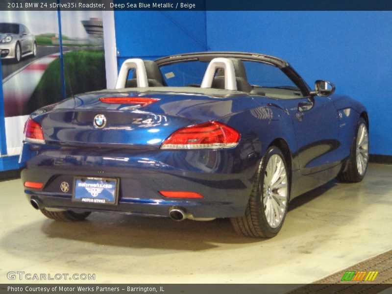 Deep Sea Blue Metallic / Beige 2011 BMW Z4 sDrive35i Roadster