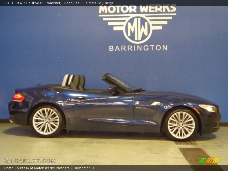 Deep Sea Blue Metallic / Beige 2011 BMW Z4 sDrive35i Roadster