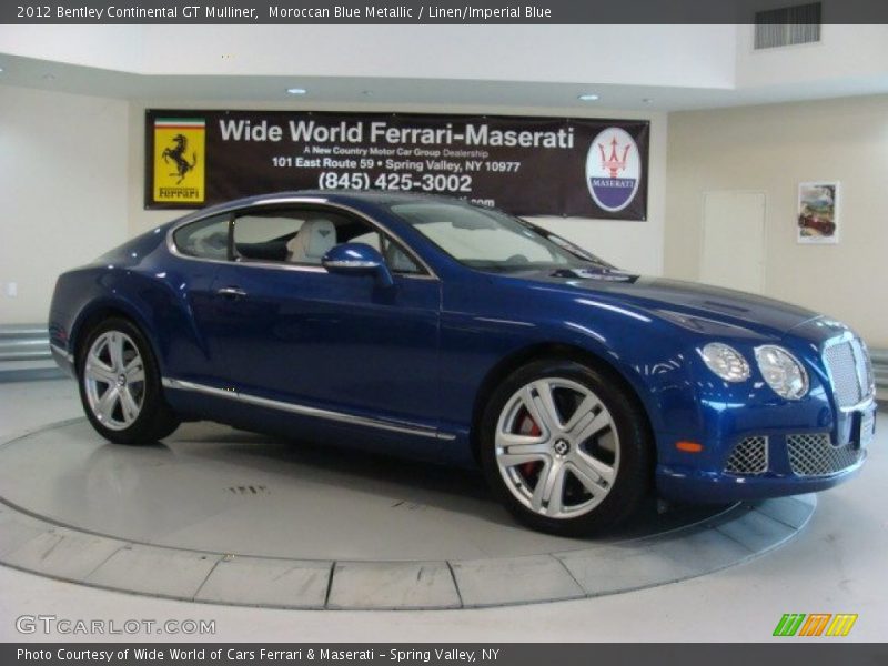 Moroccan Blue Metallic / Linen/Imperial Blue 2012 Bentley Continental GT Mulliner