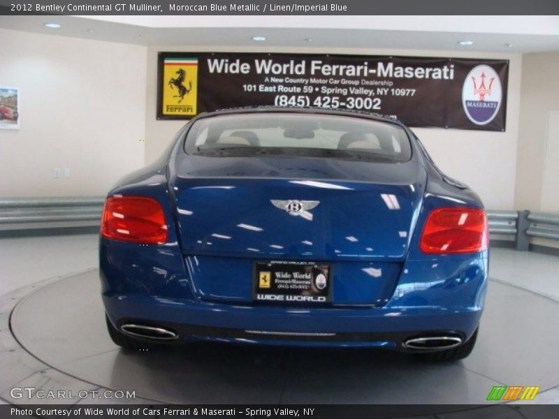 Moroccan Blue Metallic / Linen/Imperial Blue 2012 Bentley Continental GT Mulliner