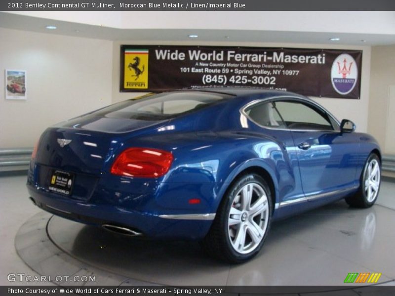Moroccan Blue Metallic / Linen/Imperial Blue 2012 Bentley Continental GT Mulliner