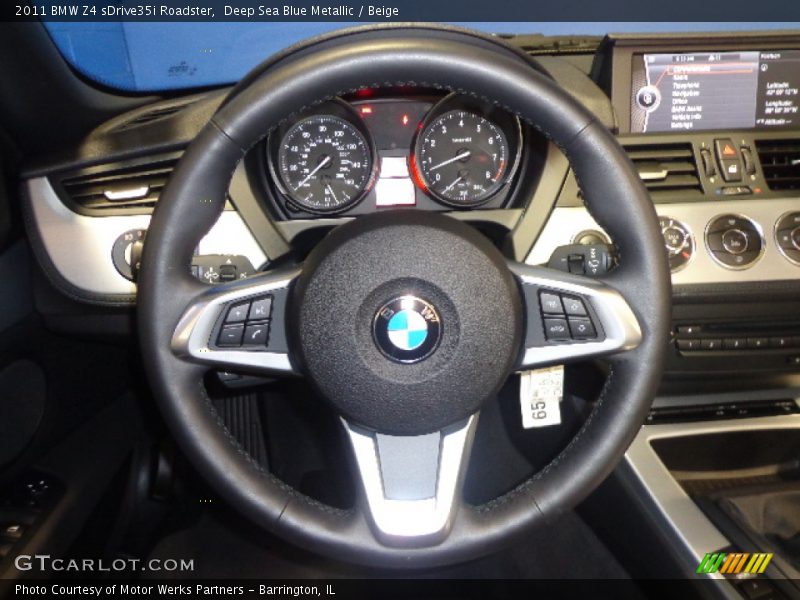 Deep Sea Blue Metallic / Beige 2011 BMW Z4 sDrive35i Roadster