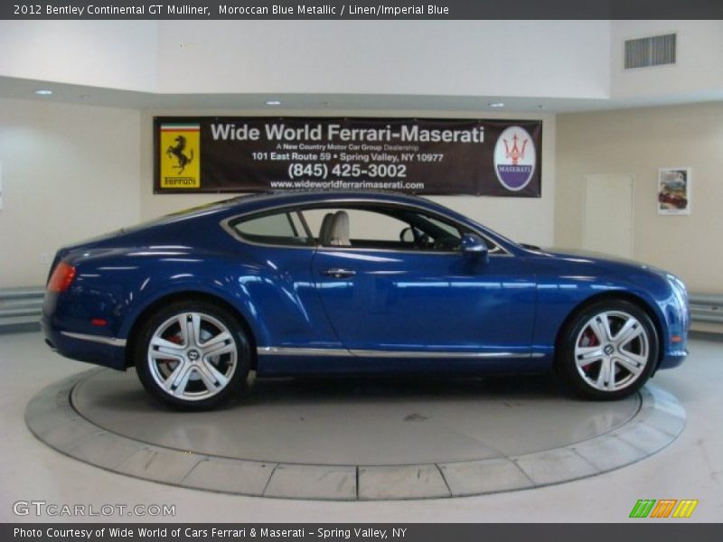 Moroccan Blue Metallic / Linen/Imperial Blue 2012 Bentley Continental GT Mulliner