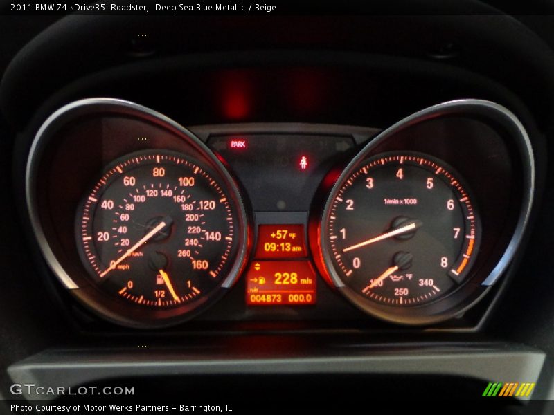 Deep Sea Blue Metallic / Beige 2011 BMW Z4 sDrive35i Roadster