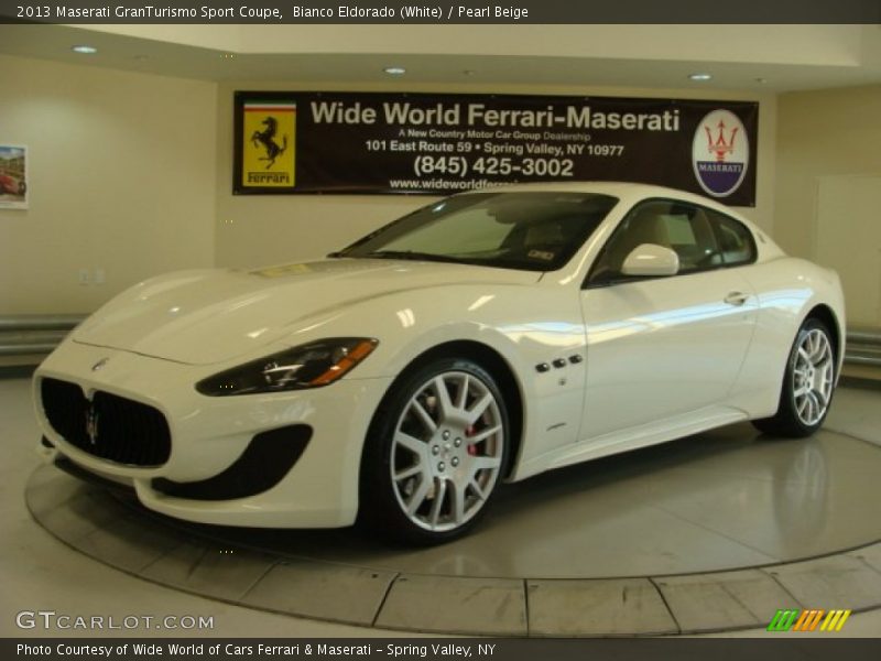 Bianco Eldorado (White) / Pearl Beige 2013 Maserati GranTurismo Sport Coupe