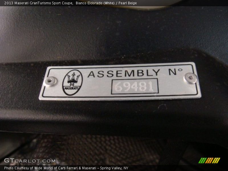 Bianco Eldorado (White) / Pearl Beige 2013 Maserati GranTurismo Sport Coupe
