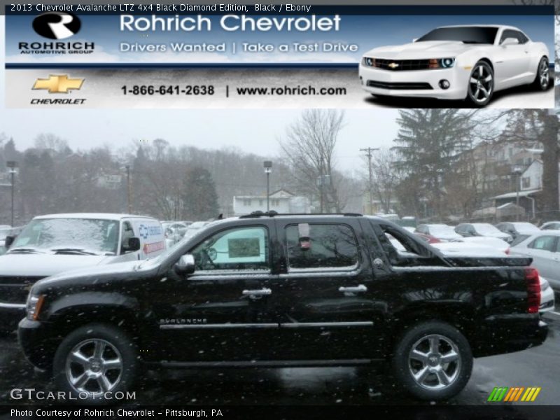 Black / Ebony 2013 Chevrolet Avalanche LTZ 4x4 Black Diamond Edition