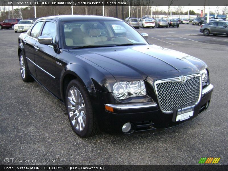 Brilliant Black / Medium Pebble Beige/Cream 2009 Chrysler 300 C HEMI