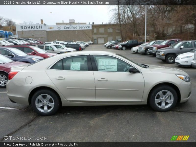 Champagne Silver Metallic / Jet Black/Titanium 2013 Chevrolet Malibu LS