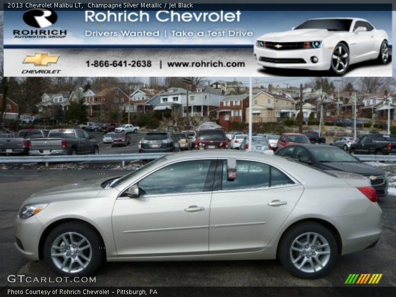 Champagne Silver Metallic / Jet Black 2013 Chevrolet Malibu LT