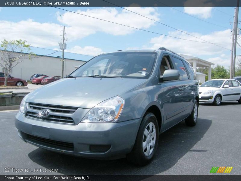 Olive Gray Metallic / Beige 2008 Kia Sedona LX