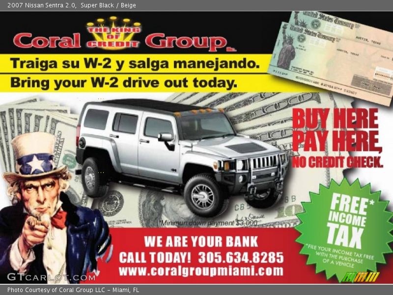 Super Black / Beige 2007 Nissan Sentra 2.0