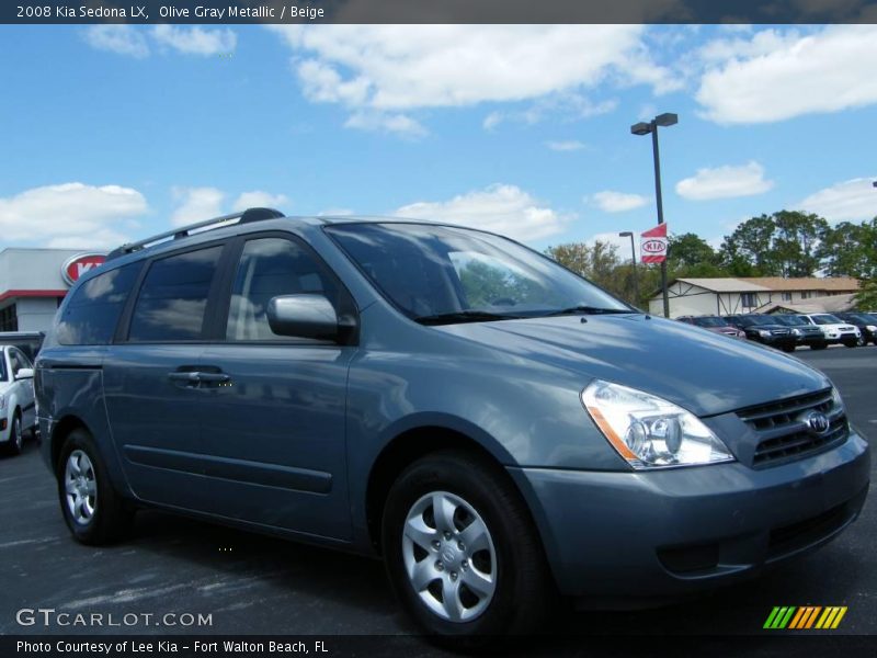 Olive Gray Metallic / Beige 2008 Kia Sedona LX