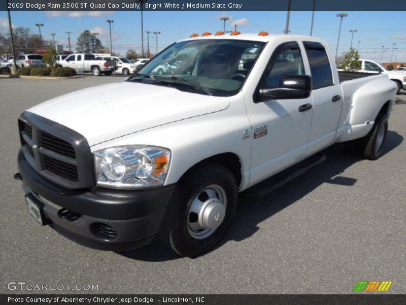 Bright White / Medium Slate Gray 2009 Dodge Ram 3500 ST Quad Cab Dually