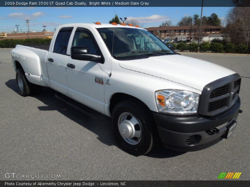 Bright White / Medium Slate Gray 2009 Dodge Ram 3500 ST Quad Cab Dually