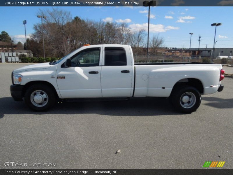 Bright White / Medium Slate Gray 2009 Dodge Ram 3500 ST Quad Cab Dually