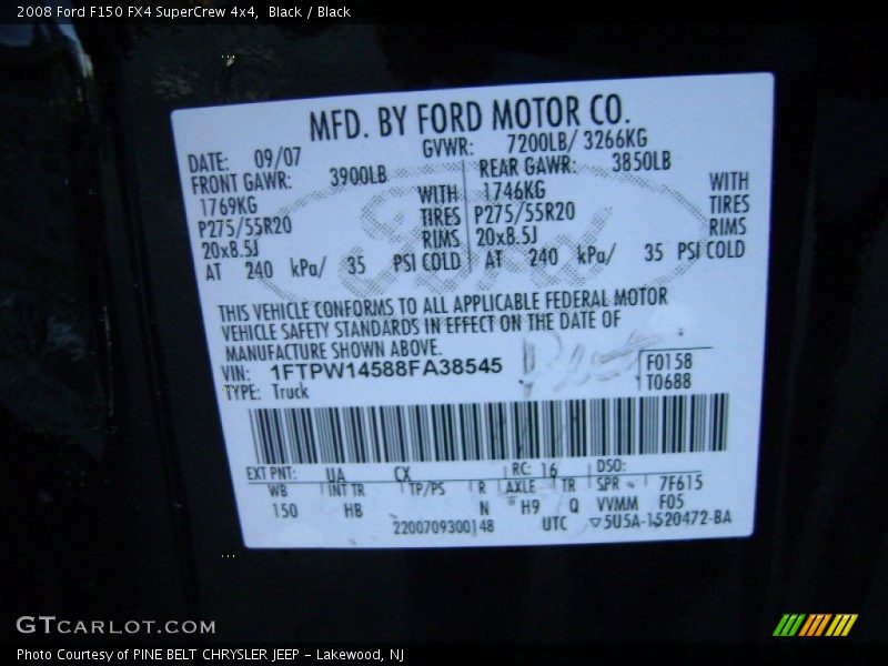 Black / Black 2008 Ford F150 FX4 SuperCrew 4x4