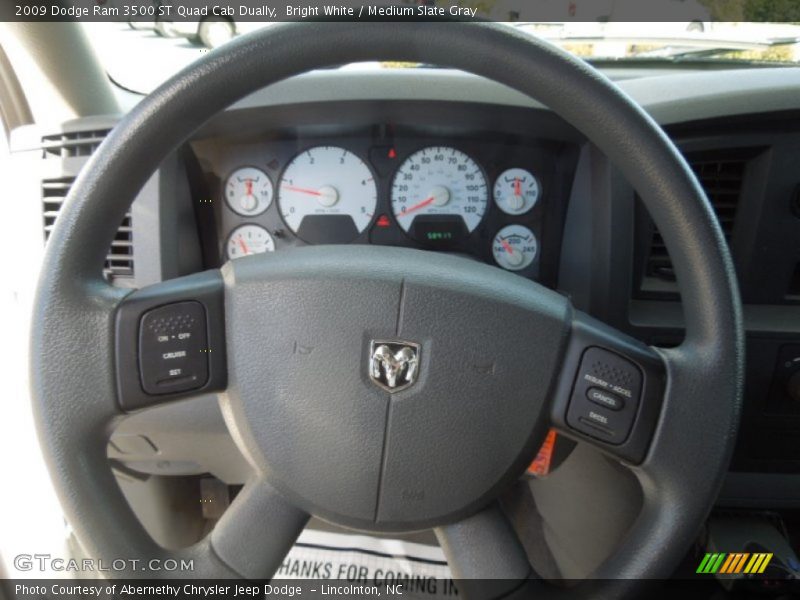 Bright White / Medium Slate Gray 2009 Dodge Ram 3500 ST Quad Cab Dually