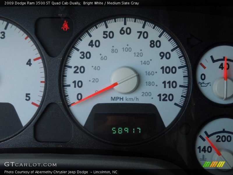 Bright White / Medium Slate Gray 2009 Dodge Ram 3500 ST Quad Cab Dually