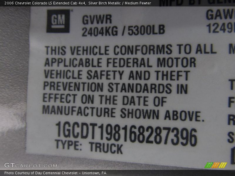 Silver Birch Metallic / Medium Pewter 2006 Chevrolet Colorado LS Extended Cab 4x4