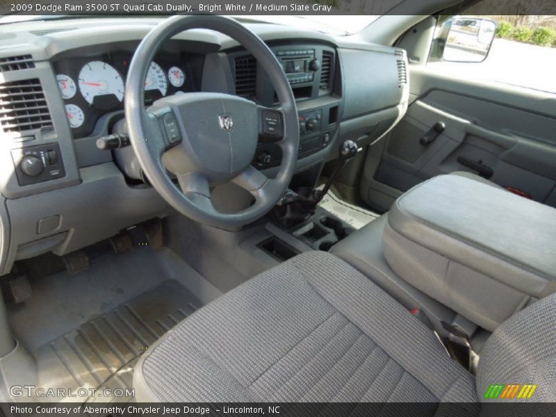 Bright White / Medium Slate Gray 2009 Dodge Ram 3500 ST Quad Cab Dually